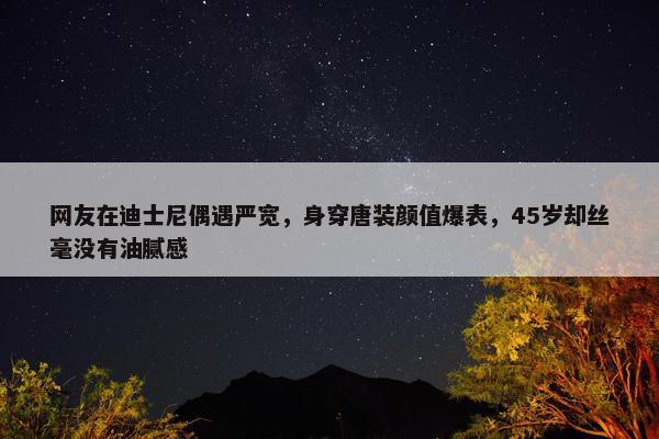 网友在迪士尼偶遇严宽，身穿唐装颜值爆表，45岁却丝毫没有油腻感