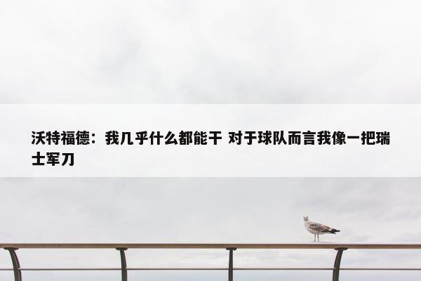 沃特福德：我几乎什么都能干 对于球队而言我像一把瑞士军刀