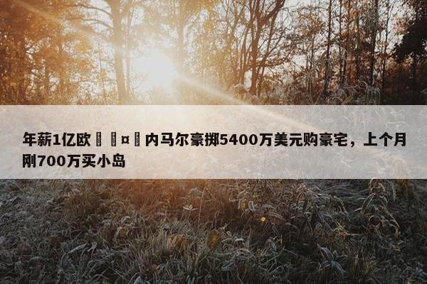 年薪1亿欧🤑内马尔豪掷5400万美元购豪宅，上个月刚700万买小岛