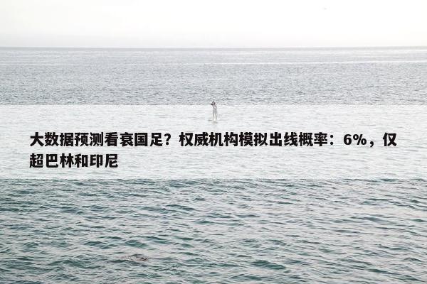 大数据预测看衰国足？权威机构模拟出线概率：6%，仅超巴林和印尼