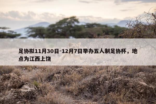 足协拟11月30日-12月7日举办五人制足协杯，地点为江西上饶