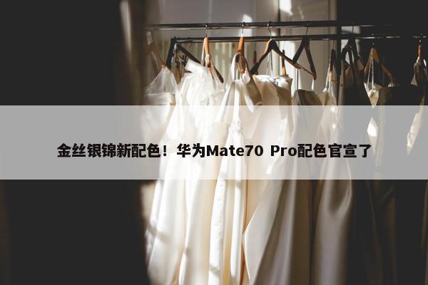 金丝银锦新配色！华为Mate70 Pro配色官宣了