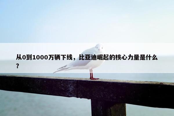 从0到1000万辆下线，比亚迪崛起的核心力量是什么？