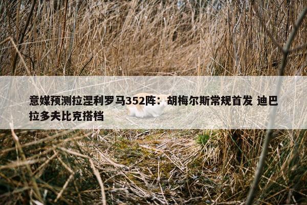 意媒预测拉涅利罗马352阵：胡梅尔斯常规首发 迪巴拉多夫比克搭档