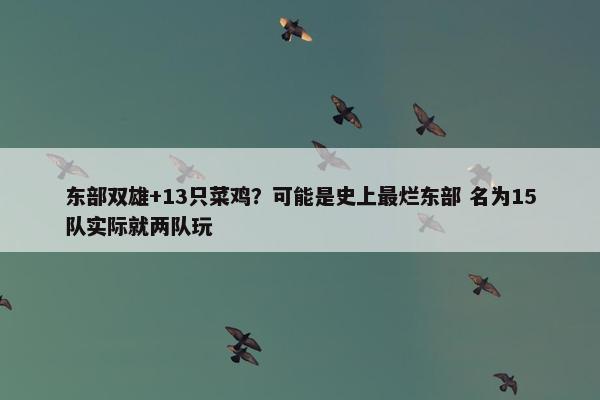 东部双雄+13只菜鸡？可能是史上最烂东部 名为15队实际就两队玩