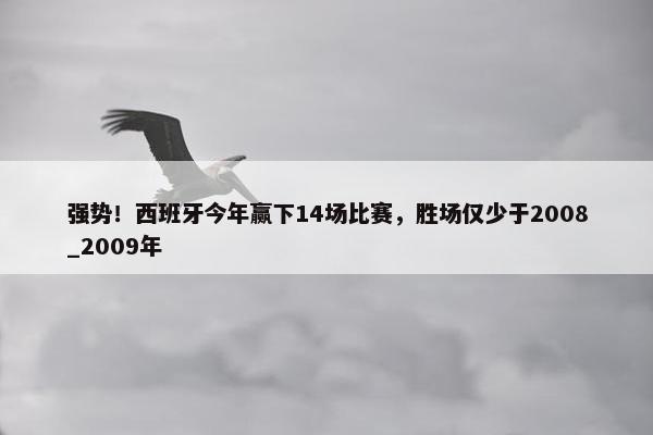 强势！西班牙今年赢下14场比赛，胜场仅少于2008_2009年