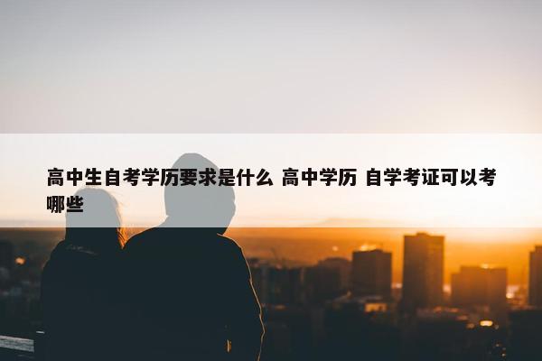 高中生自考学历要求是什么 高中学历 自学考证可以考哪些