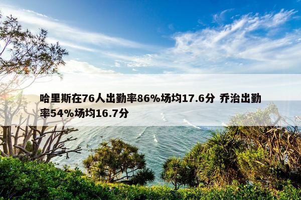 哈里斯在76人出勤率86%场均17.6分 乔治出勤率54%场均16.7分