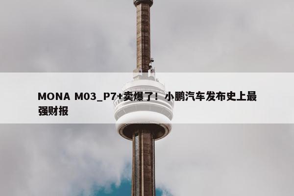 MONA M03_P7+卖爆了！小鹏汽车发布史上最强财报