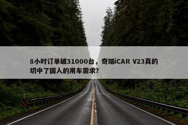 8小时订单破31000台，奇瑞iCAR V23真的切中了国人的用车需求？