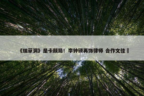 《瑞草洞》是卡颜局！李钟硕再饰律师 合作文佳煐