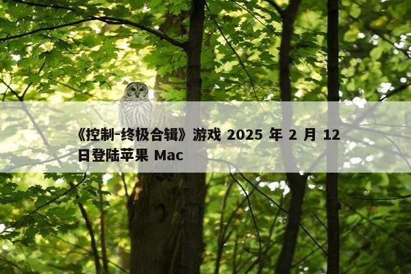 《控制-终极合辑》游戏 2025 年 2 月 12 日登陆苹果 Mac