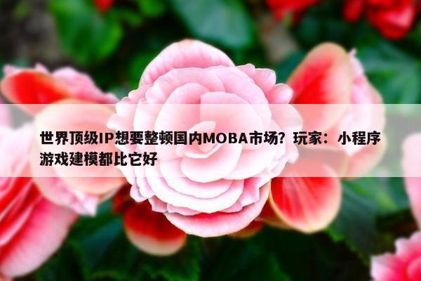 世界顶级IP想要整顿国内MOBA市场？玩家：小程序游戏建模都比它好