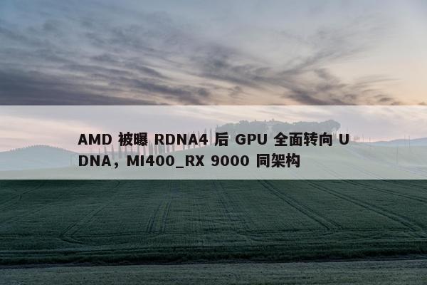 AMD 被曝 RDNA4 后 GPU 全面转向 UDNA，MI400_RX 9000 同架构