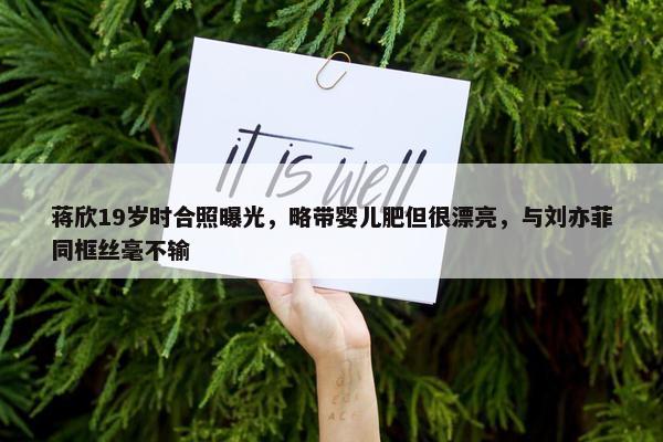 蒋欣19岁时合照曝光，略带婴儿肥但很漂亮，与刘亦菲同框丝毫不输