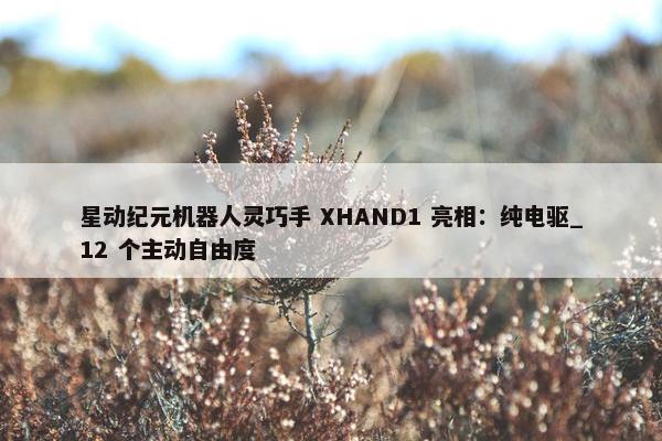 星动纪元机器人灵巧手 XHAND1 亮相：纯电驱_12 个主动自由度