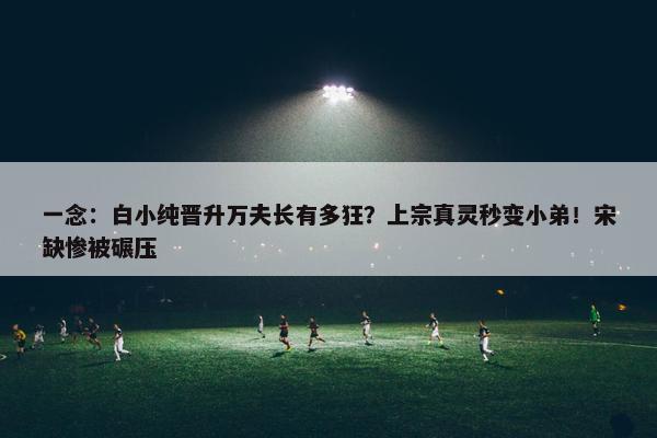 一念：白小纯晋升万夫长有多狂？上宗真灵秒变小弟！宋缺惨被碾压