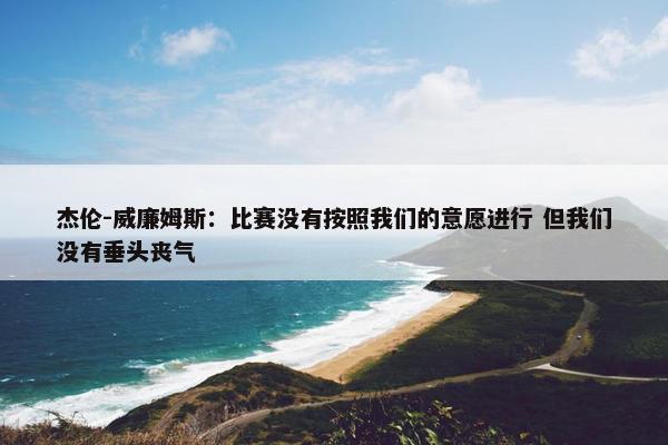 杰伦-威廉姆斯：比赛没有按照我们的意愿进行 但我们没有垂头丧气