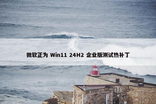 微软正为 Win11 24H2 企业版测试热补丁