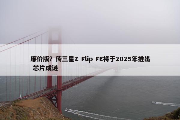 廉价版？传三星Z Flip FE将于2025年推出 芯片成谜