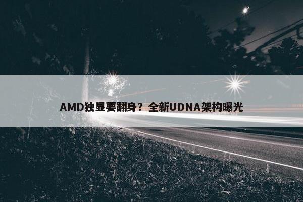 AMD独显要翻身？全新UDNA架构曝光