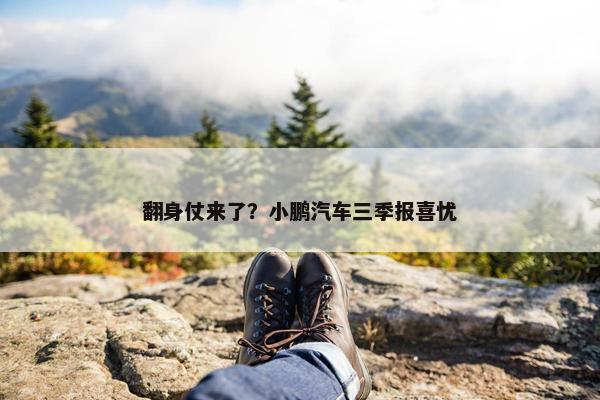 翻身仗来了？小鹏汽车三季报喜忧