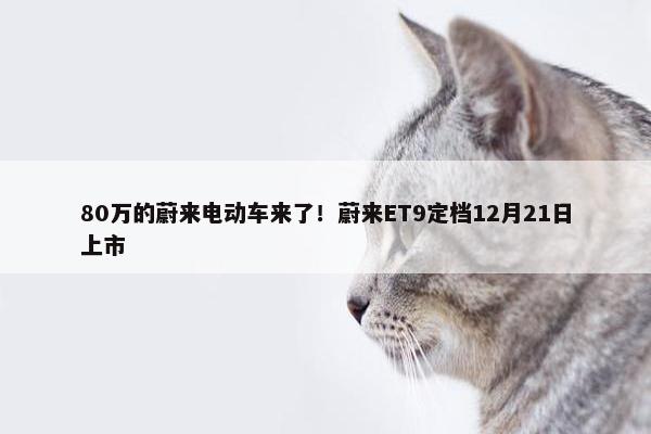 80万的蔚来电动车来了！蔚来ET9定档12月21日上市