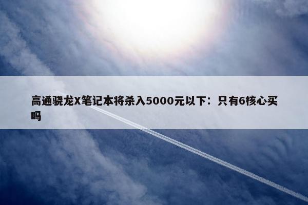 高通骁龙X笔记本将杀入5000元以下：只有6核心买吗