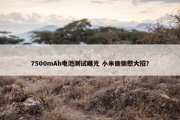 7500mAh电池测试曝光 小米偷偷憋大招？