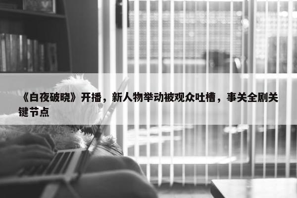 《白夜破晓》开播，新人物举动被观众吐槽，事关全剧关键节点