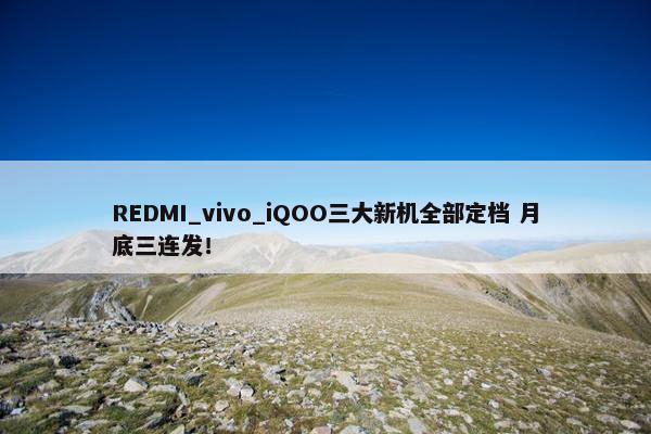 REDMI_vivo_iQOO三大新机全部定档 月底三连发！