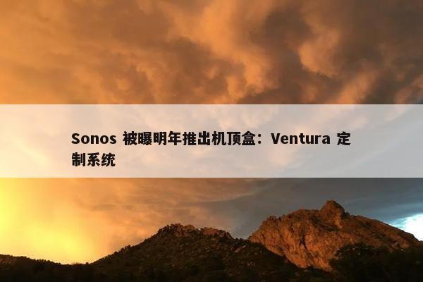 Sonos 被曝明年推出机顶盒：Ventura 定制系统