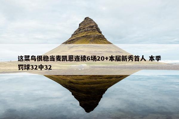 这菜鸟很稳当麦凯恩连续6场20+本届新秀首人 本季罚球32中32