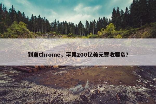 剥离Chrome，苹果200亿美元营收要危？