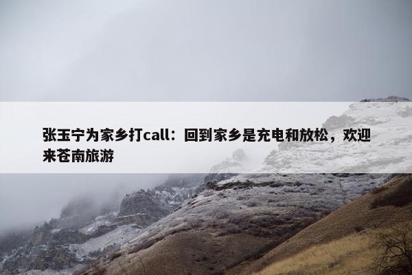 张玉宁为家乡打call：回到家乡是充电和放松，欢迎来苍南旅游