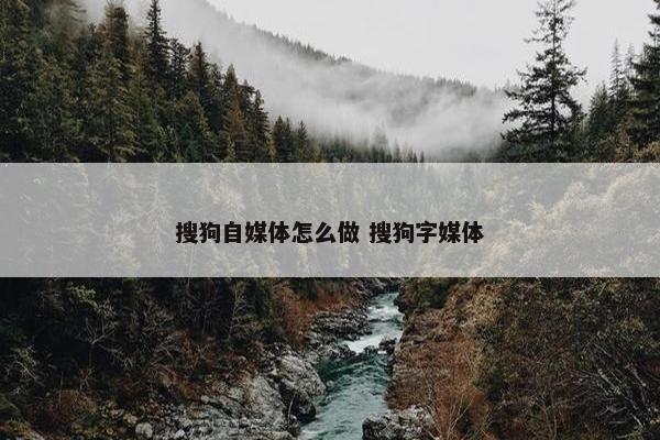 搜狗自媒体怎么做 搜狗字媒体