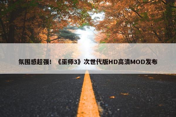 氛围感超强！《巫师3》次世代版HD高清MOD发布