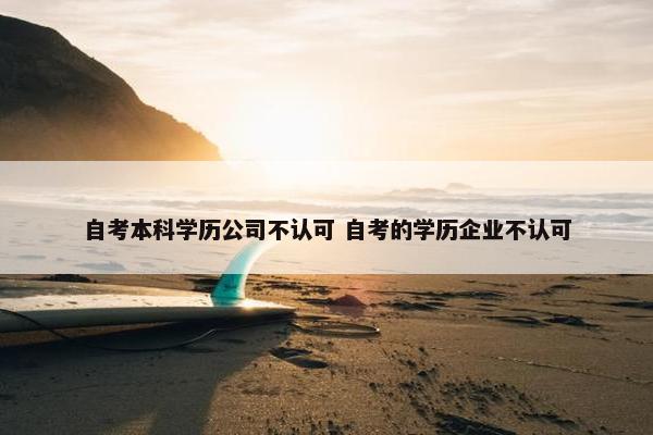 自考本科学历公司不认可 自考的学历企业不认可