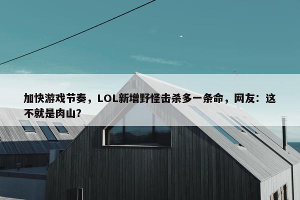 加快游戏节奏，LOL新增野怪击杀多一条命，网友：这不就是肉山？