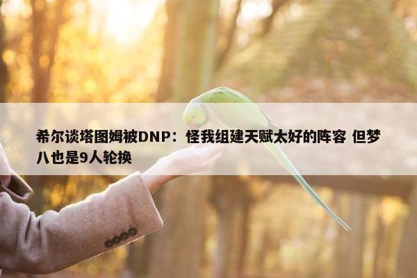 希尔谈塔图姆被DNP：怪我组建天赋太好的阵容 但梦八也是9人轮换