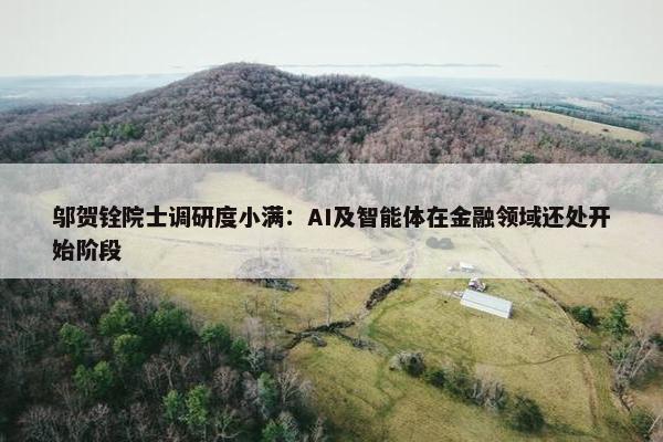 邬贺铨院士调研度小满：AI及智能体在金融领域还处开始阶段