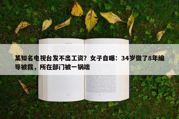 某知名电视台发不出工资？女子自曝：34岁做了8年编导被裁，所在部门被一锅端