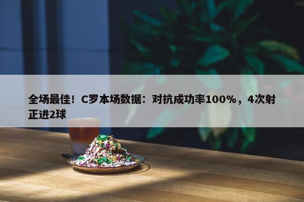 全场最佳！C罗本场数据：对抗成功率100%，4次射正进2球