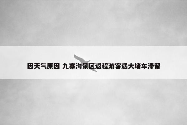 因天气原因 九寨沟景区返程游客遇大堵车滞留