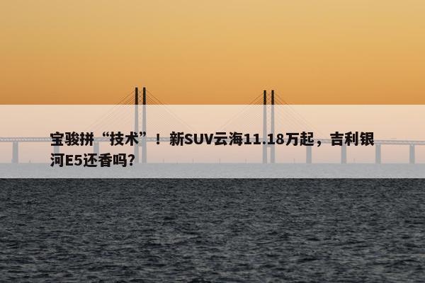 宝骏拼“技术”！新SUV云海11.18万起，吉利银河E5还香吗？