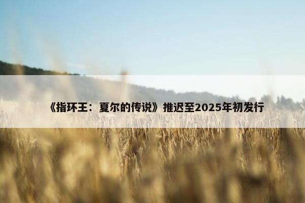 《指环王：夏尔的传说》推迟至2025年初发行