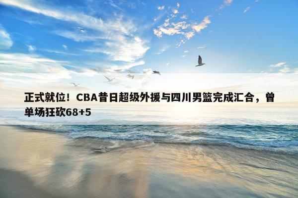 正式就位！CBA昔日超级外援与四川男篮完成汇合，曾单场狂砍68+5