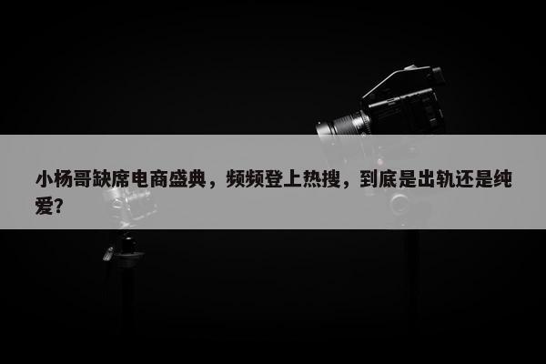 小杨哥缺席电商盛典，频频登上热搜，到底是出轨还是纯爱？