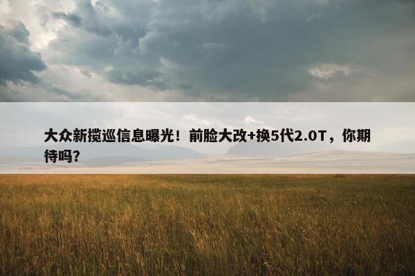 大众新揽巡信息曝光！前脸大改+换5代2.0T，你期待吗？