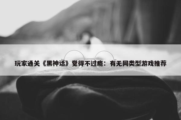 玩家通关《黑神话》觉得不过瘾：有无同类型游戏推荐